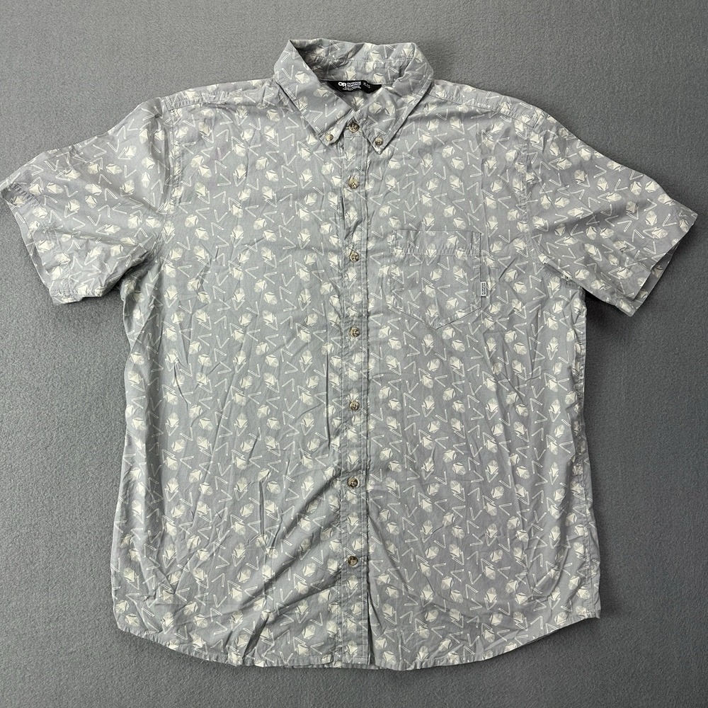 Outdoor‎ Research Men's Gray Janu Short Sleeve Shirt Size Extra Large Button Up
